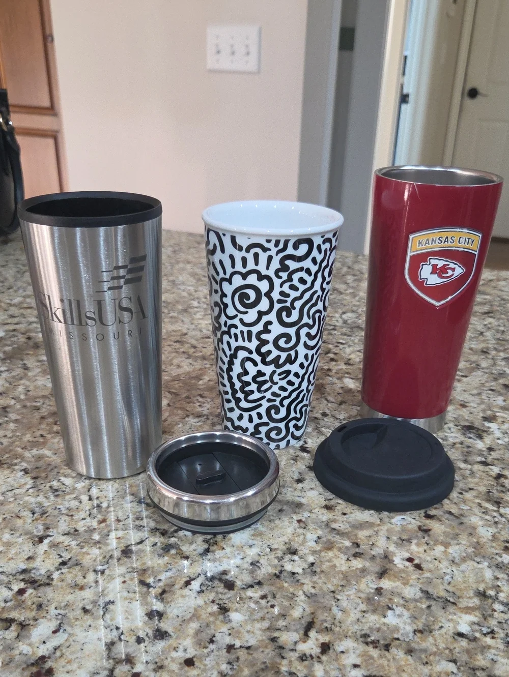 Kansas City Red Stainless Travel Tumbler - Official Team Logo & 2 Tumblers